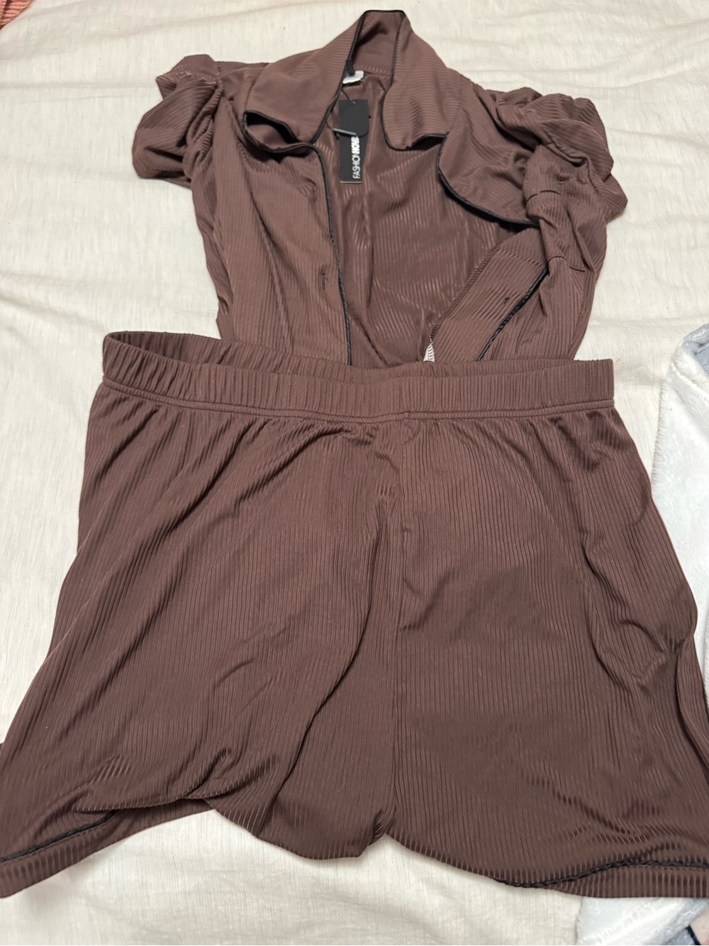 Fashion Nova Ribbed Short Romper